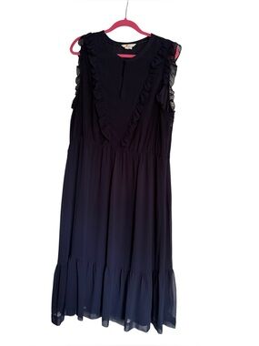 Women's Navy Ruffle Midi Dress - [Boden]